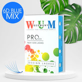 Blaue Wimpern - 6D fertige Wimpernfächer - 6in1 Box Künstliche Wimpern 0.07 CC Blau - WUM GERMANY - fertige Wimpernfächer